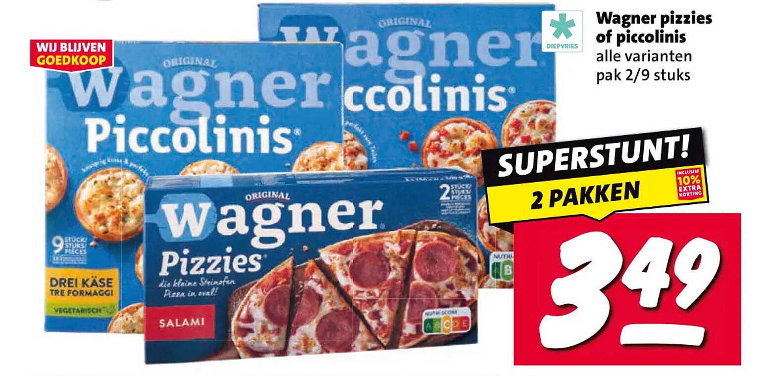 Wagner pizzies of piccolinis alle varianten pak 2/9 stuks