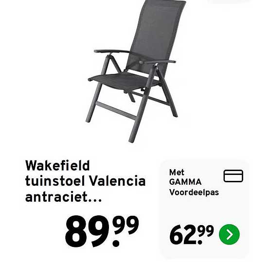 Wakefield tuinstoel Valencia antraciet...