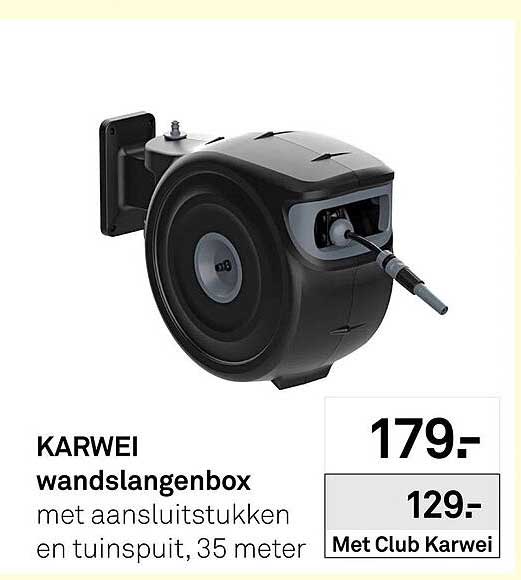 wandslangenbox met aansluitstukken en tuinspuit, 35 meter