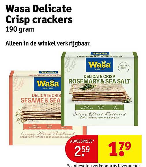 Wasa Delicate Crisp crackers 190 gram