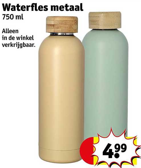 Waterfles metaal 750 ml