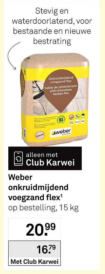 Weber onkruidwerend voegzand flex¹ op bestelling, 15 kg
