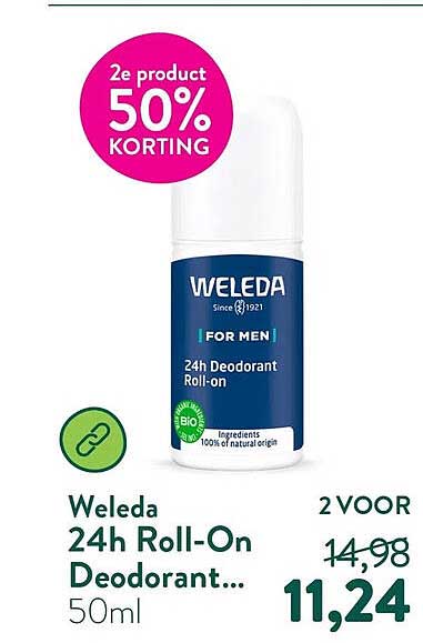 Weleda 24h Roll-On Deodorant... 2e product 50% KORTING