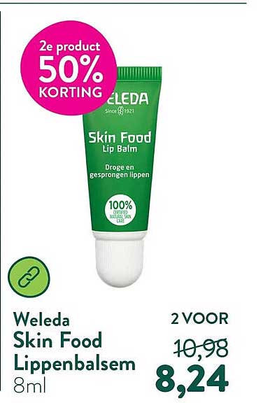Weleda Skin Food Lippenbalsem 8ml 2e product 50% korting