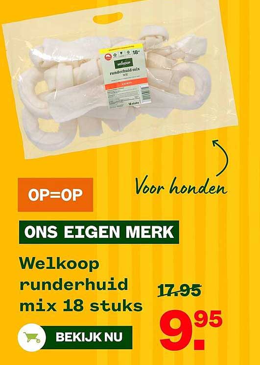 Welkoop runderhuid mix 18 stuks