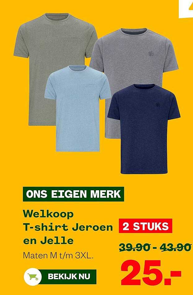Welkoop T-shirt Jeroen en Jelle 2 STUKS