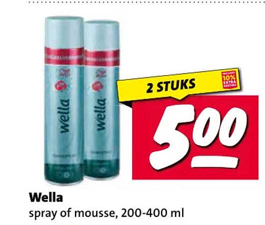 Wella spray of mousse, 200-400 ml 2 STUKS