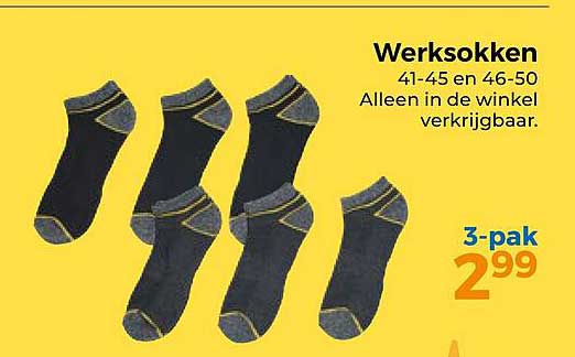 Werksokken 41-45 en 46-50 Alleen in de winkel verkrijgbaar.