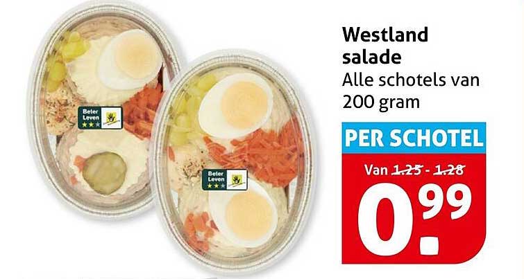 Westland salade Alle schotels van 200 gram PER SCHOTEL