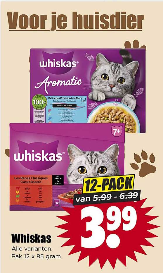 Whiskas Alle varianten. Pak 12 x 85 gram. 12-PACK