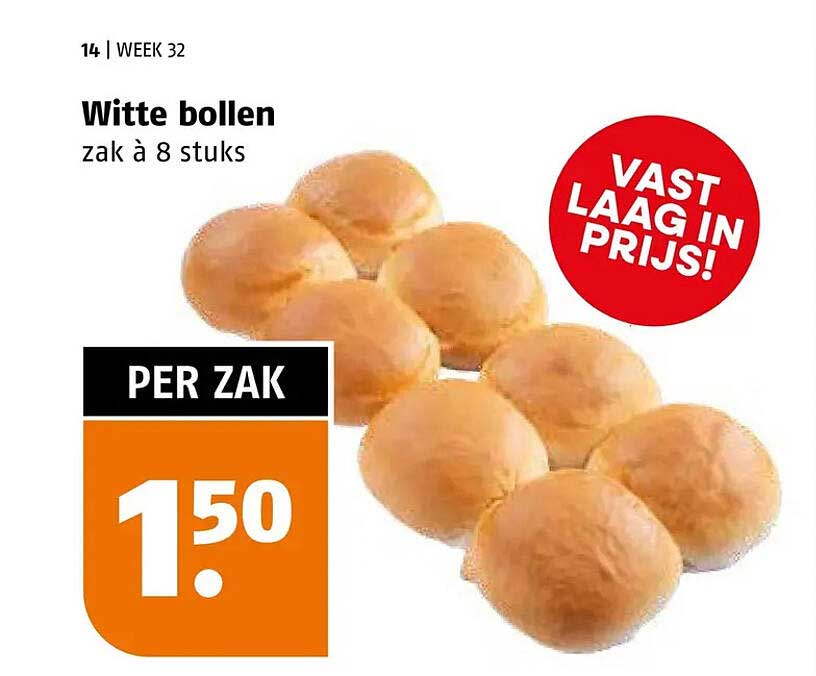 Witte bollen zak à 8 stuks