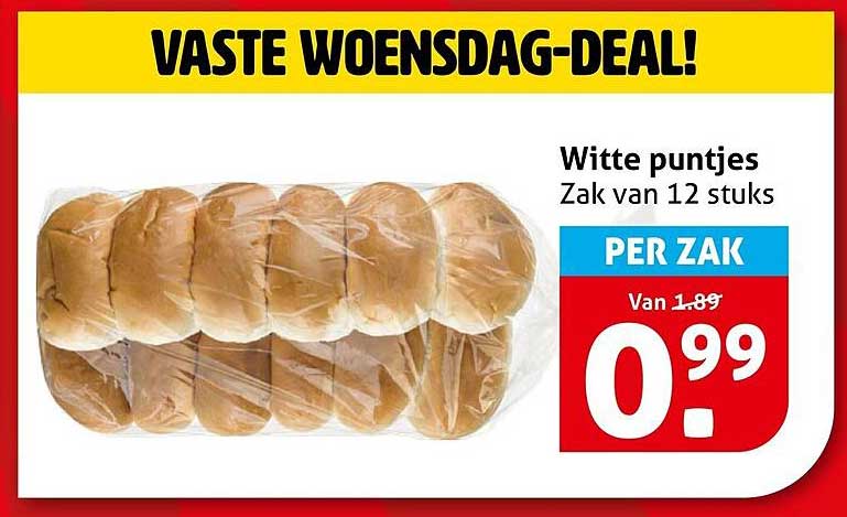 Witte puntjes Zak van 12 stuks