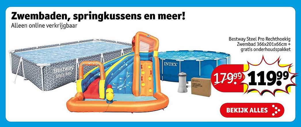 Zwembaden, springkussens en meer!