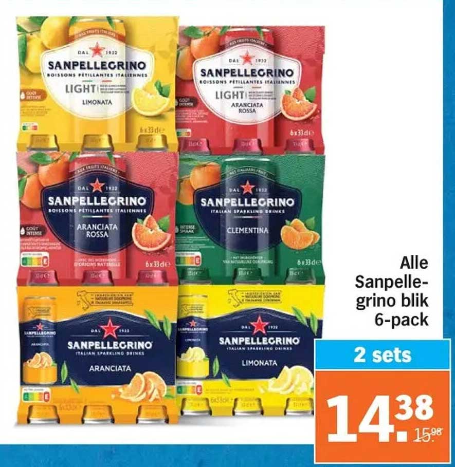 Alle Sanpellegrino blik 6-pack
