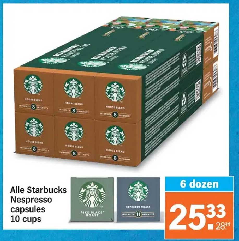 Alle Starbucks Nespresso capsules 10 cups