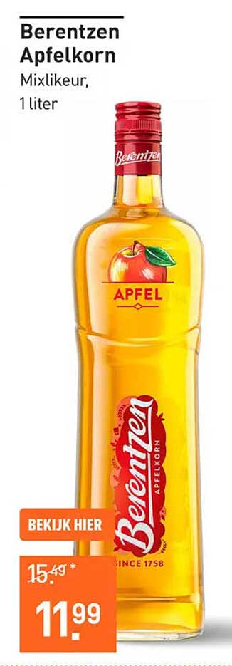Berentzen Apfelkorn Mixlikeur, 1 liter