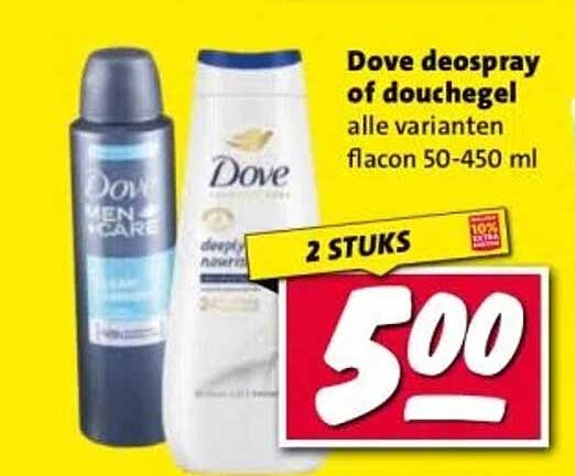 Dove deospray of douchegel alle varianten flacon 50-450 ml