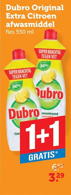 Dubro Original Extra Citroen afwasmiddel fles 550 ml