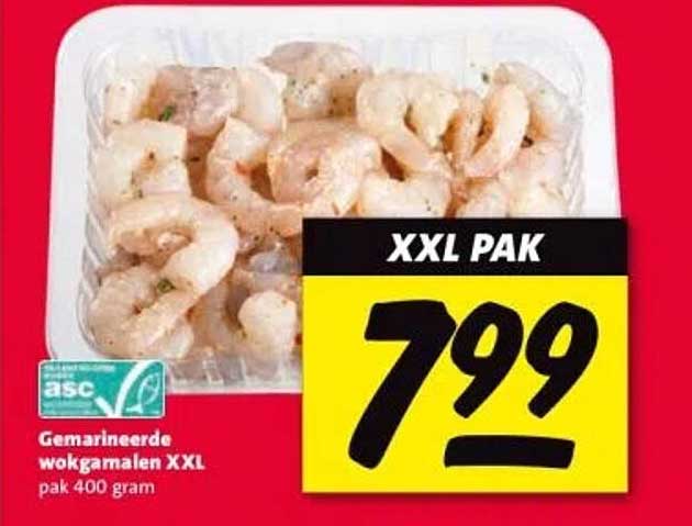 Gemarineerde wokgarnalen XXL pak 400 gram
