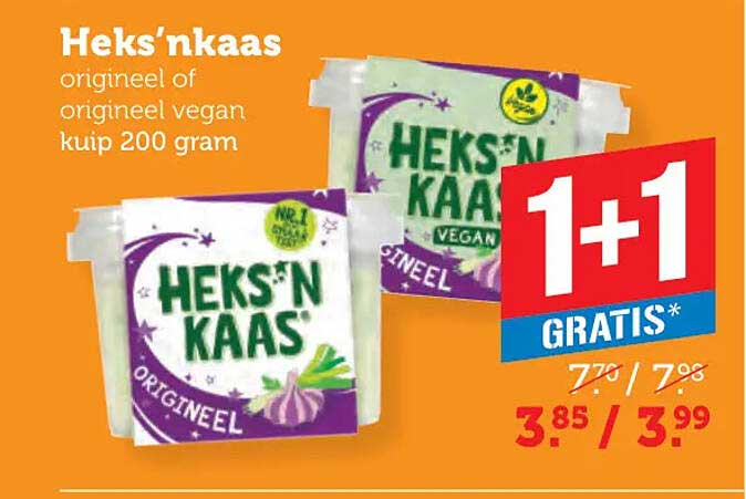 Heks'nkaas origineel of origineel vegan kuip 200 gram