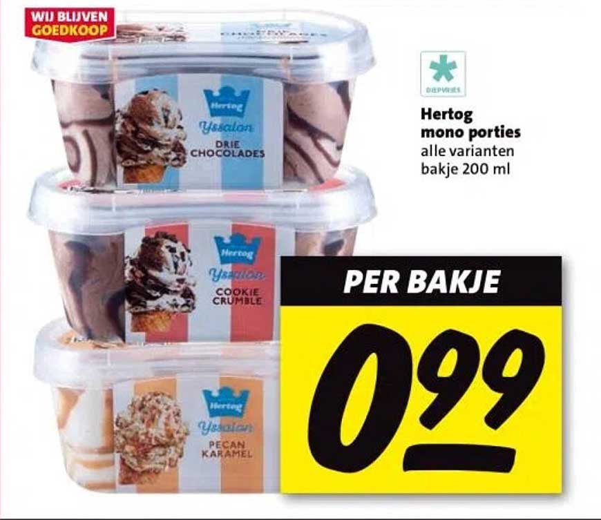 Hertog mono porties alle varianten bakje 200 ml