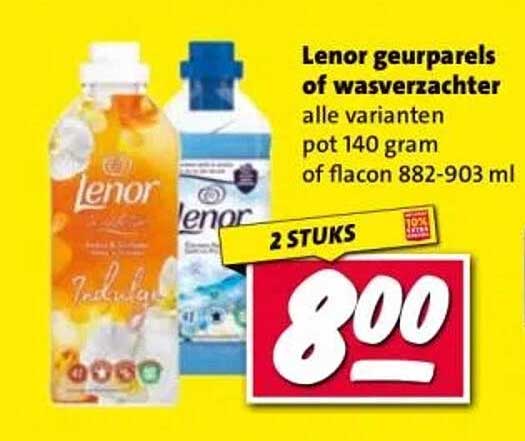 Lenor geurende parels of wasverzachter alle varianten pot 140 gram of flacon 882-903 ml