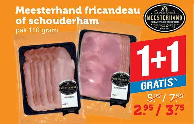 Meesterhand fricandeau of schouderham pak 110 gram