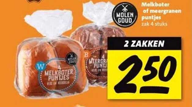 Melkboter of meergranen puntjes zak 4 stuks