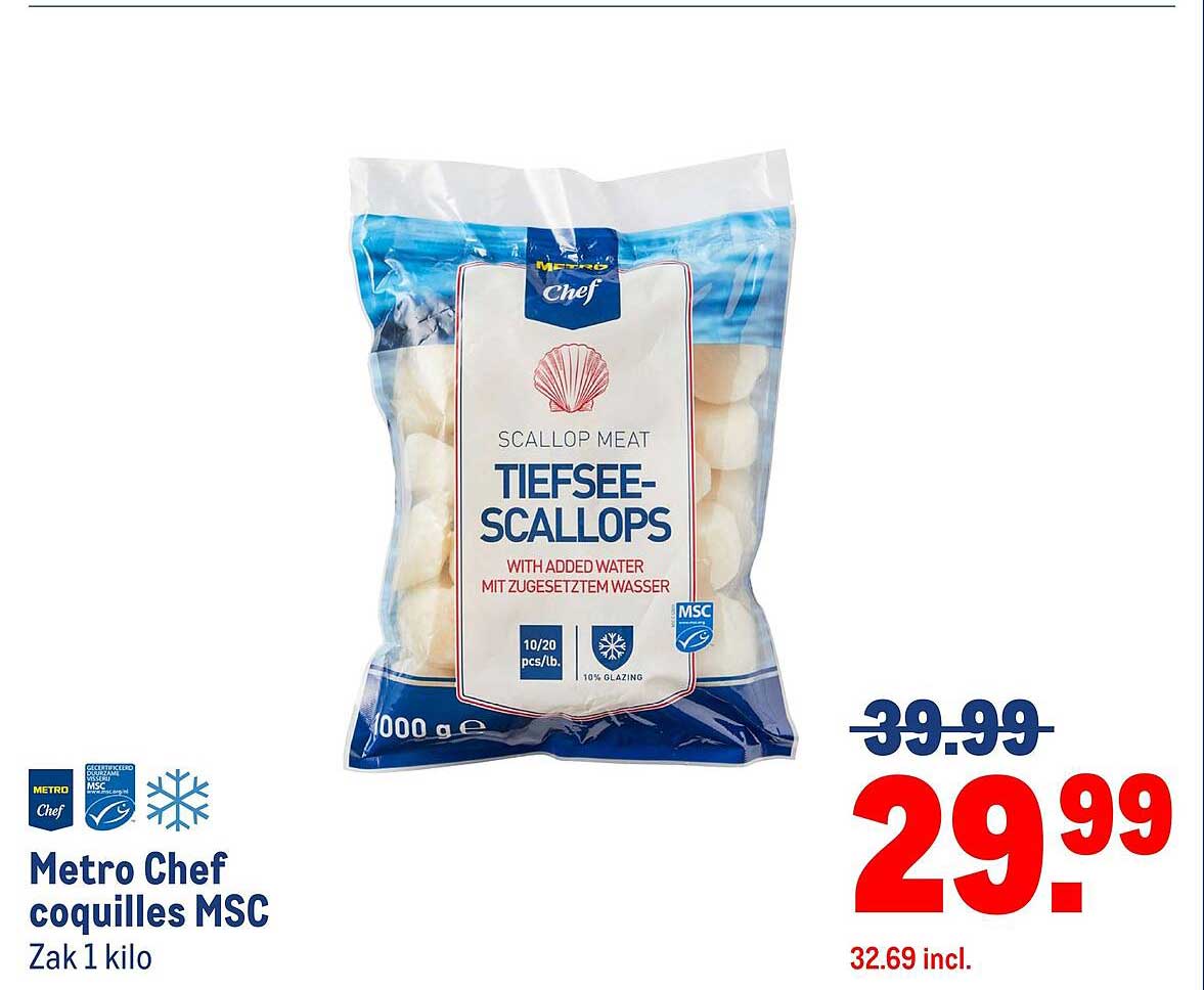 Metro Chef coquilles MSC Zak 1 kilo