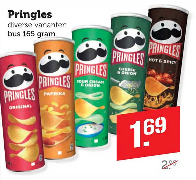 Pringles diverse varianten bus 165 gram