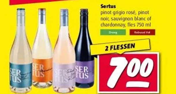 Sertus 2 flessen voor 7,00
