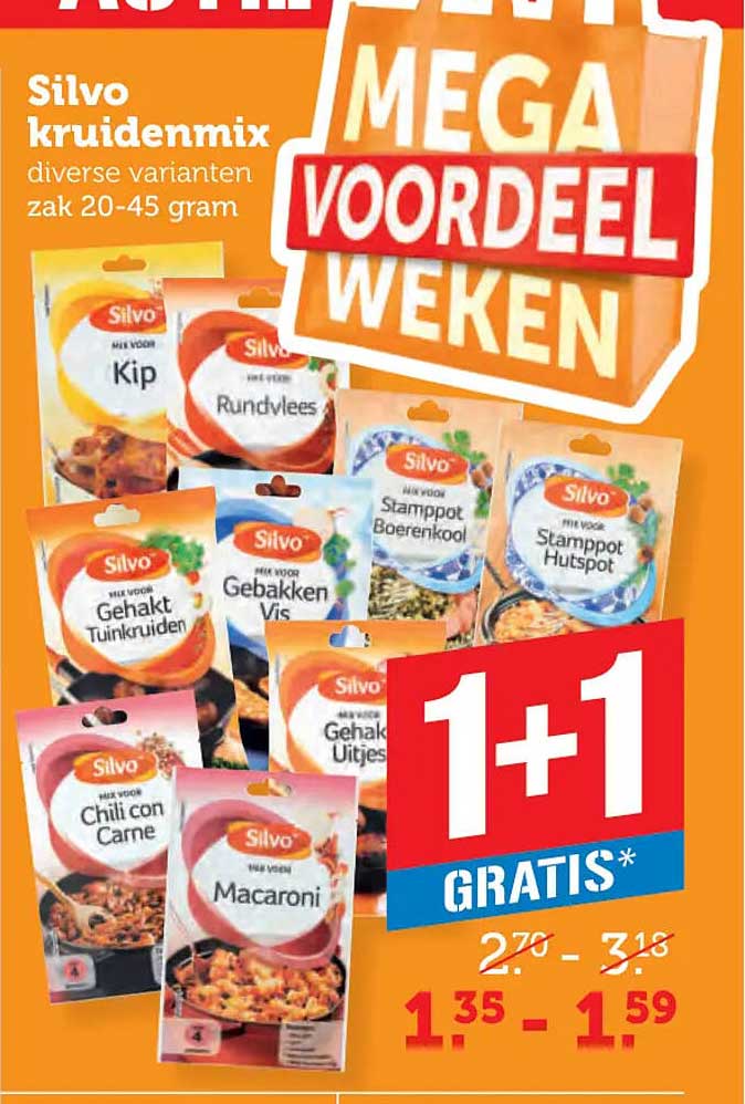 Silvo kruidenmix diverse varianten zak 20-45 gram