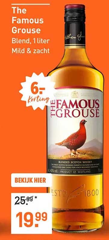 The Famous Grouse Blend, 1 liter Mild & zacht