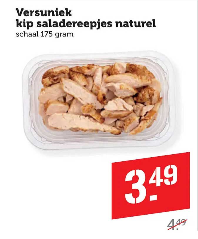 Vers uniek kip saldereepjes naturel schaal 175 gram