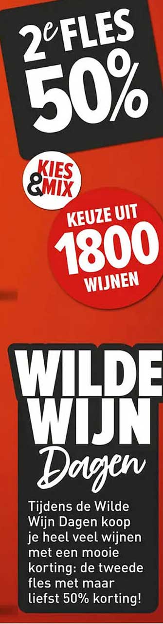Wilde Wijn Dagen: 2e Fles 50% Korting