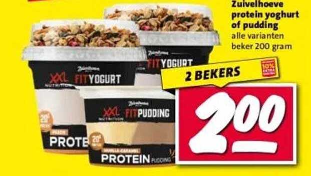 Zuivelhoeve protein yoghurt of pudding alle varianten beker 200 gram
