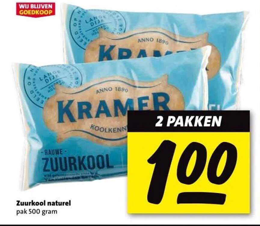 Zuurkool naturel pak 500 gram
