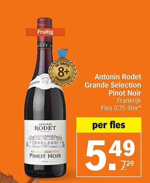 Rodet Antonin Rodet Grande Selection Pinot Noir Aanbieding bij Albert Heijn ...