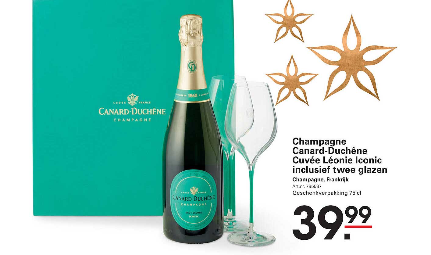 Champagne Canard-Duchêne Cuvée Léonie Iconic inclusief twee glazen