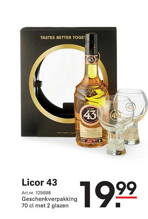 Licor 43 Geschenkpakket 70 cl met 2 glazen