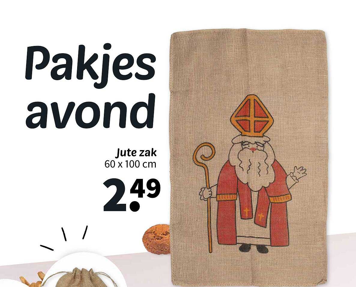 Pakjesavond Jute Zak 60 x 100 cm