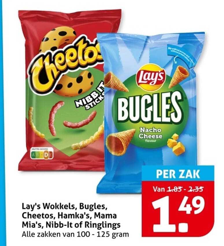 Lay's Wokkels, Bugles, Cheetos, Hamka's, Mama Mia's, Nibb-It Of ...