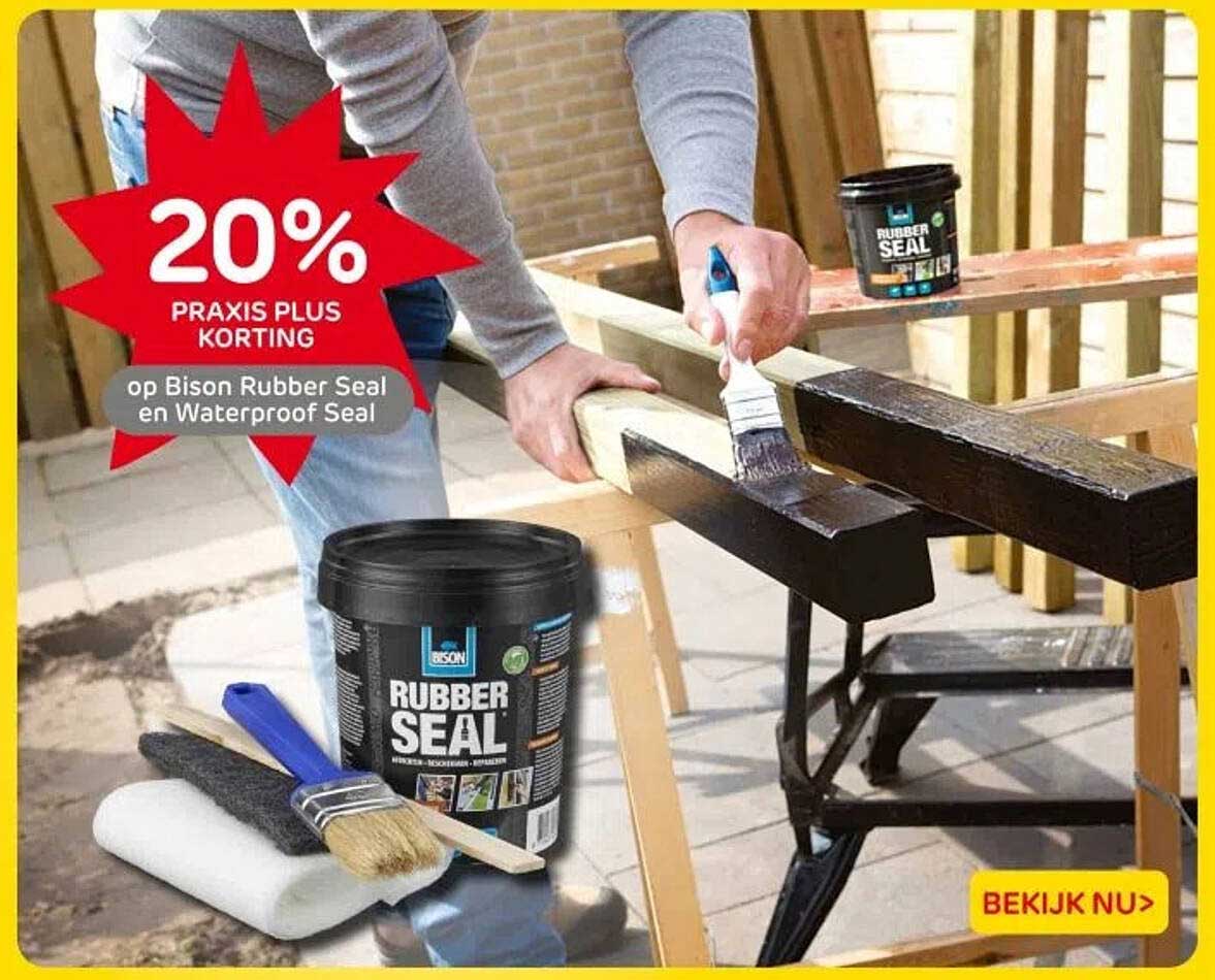 20% PRAKTIJK PLUS KORTING op Bison Rubber Seal en Waterproof Seal
