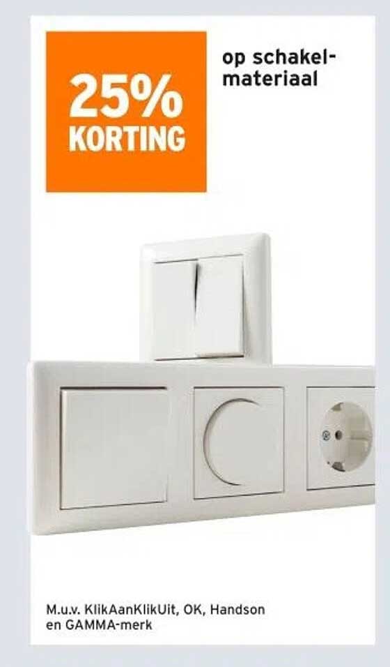 25% KORTING op schakelmateriaal