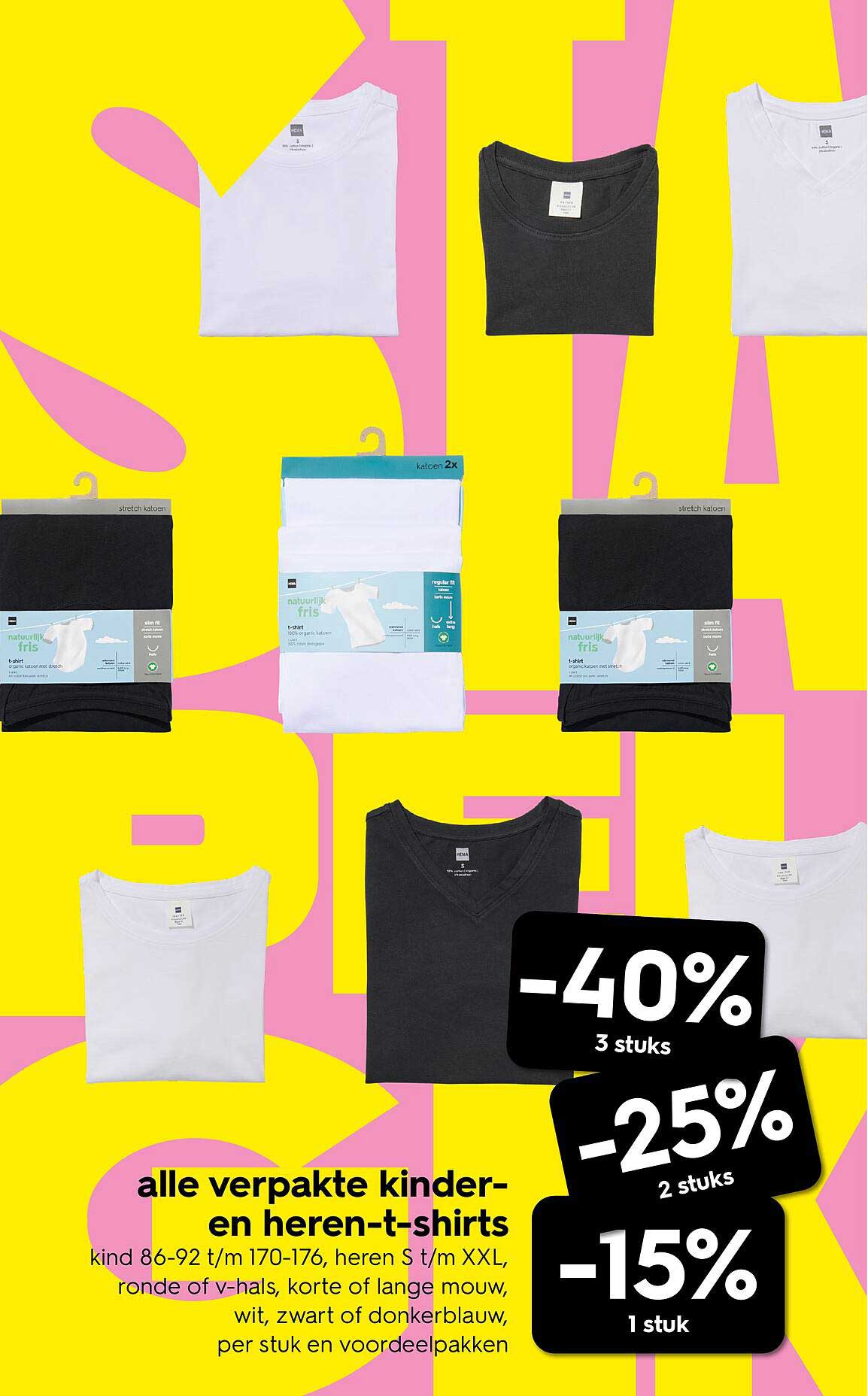 alle verpakte kinderen- en heren-t-shirts