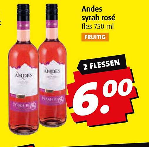 Andes syrah rosé fles 750 ml