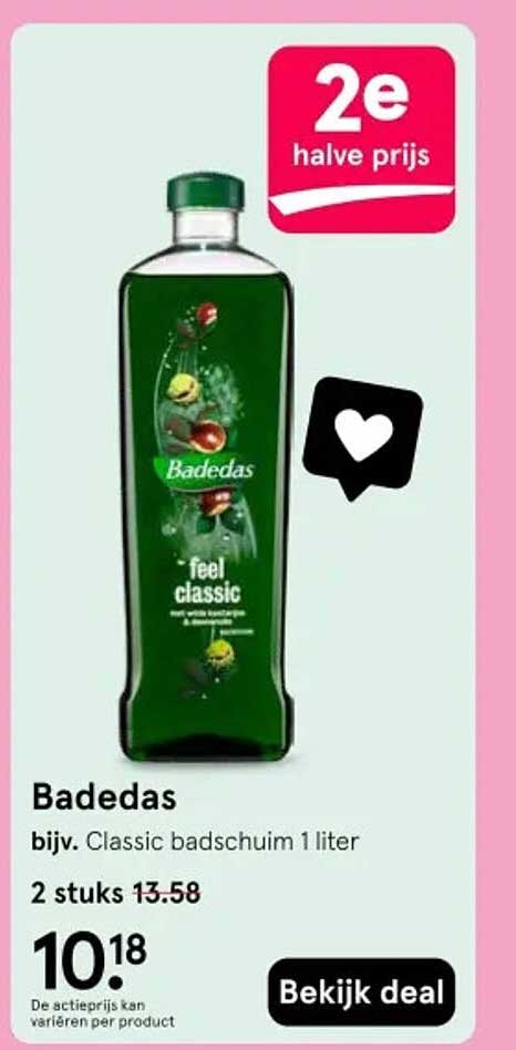 Badedas bijv. Classic badschuim 1 liter