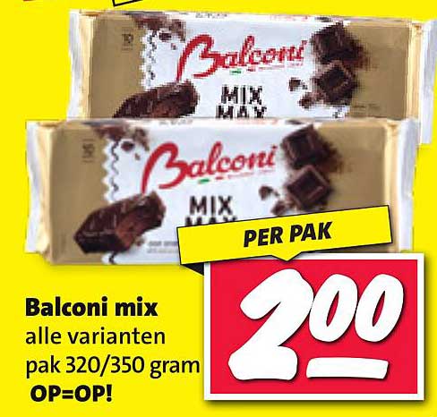Balconi mix alle varianten pak 320/350 gram OP=OP!