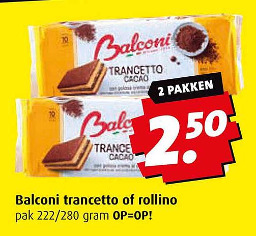Balconi trancetto of rollino pak 222/280 gram OP=OP!