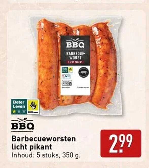 Barbecueworsten licht pikant